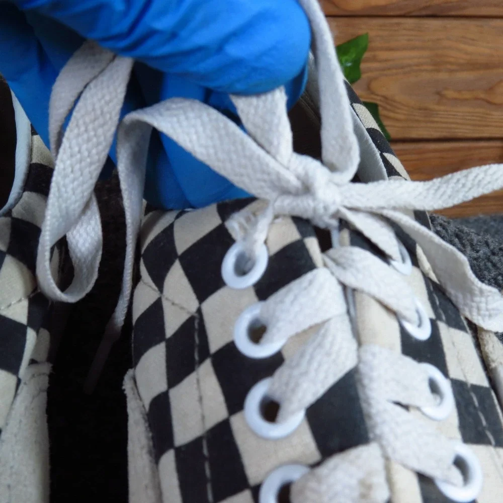 Vans Era Checkerboard‎ Mens 8 Womens 9.5 Skate Shoes Cream Black Suede Canvas